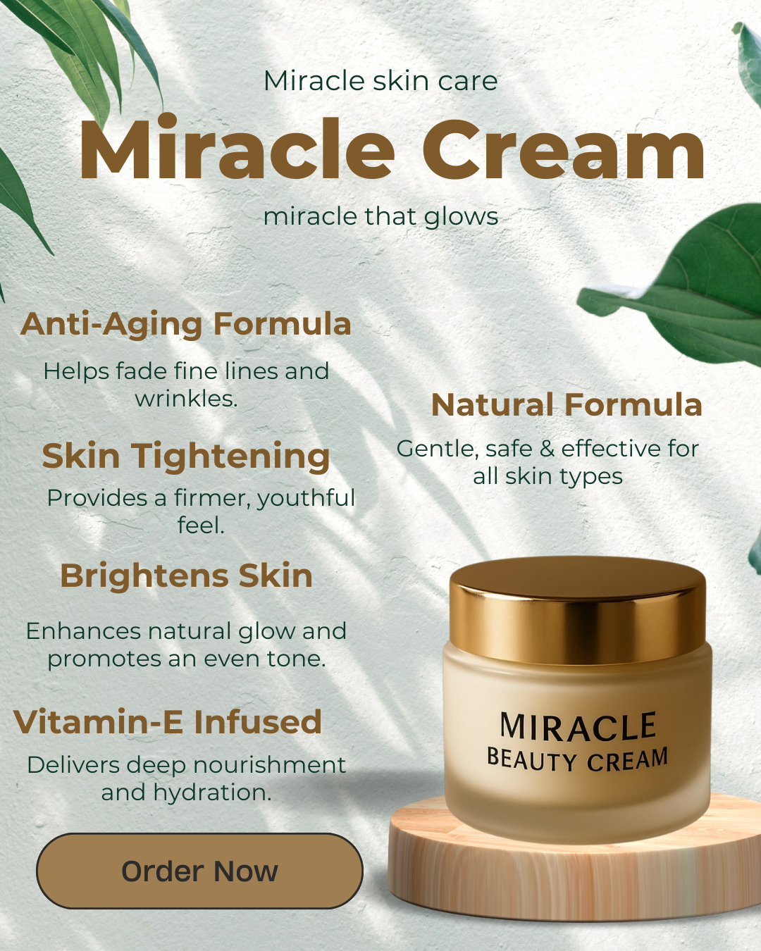 Miracle Beauty Cream – Anti-Aging, Skin Brightening, Vitamin E